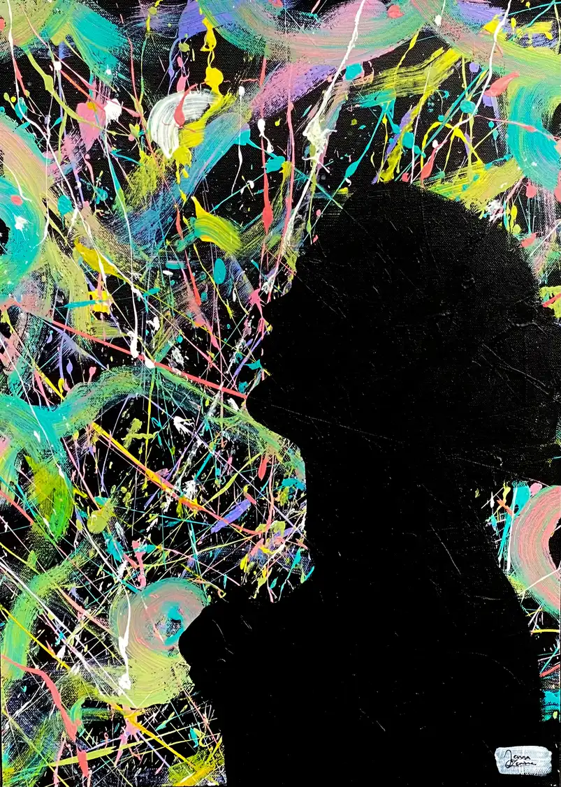Anihiláció – Jenna Zenira akril festmény, 50×70 cm