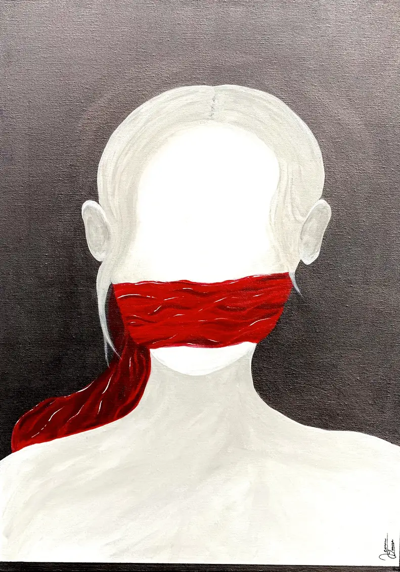 Artikuláció – Jenna Zenira akril festmény, 50×70 cm
