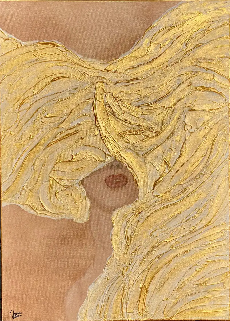 Derealizáció – Jenna Zenira akril festmény, 50×70 cm