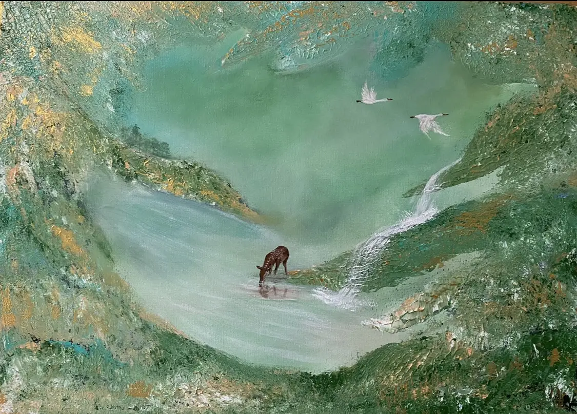 Emerald Heaven – Jenna Zenira akril festmény, 50×70 cm